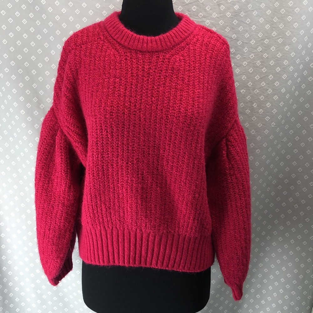 NWT Pink Cozy Balloon Sleeve Sweater